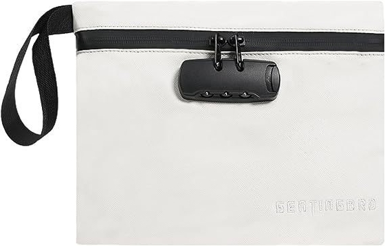 Kilitli para çantası KaAutoler Yangın ve su geçirmez fermuarlı nakit çantası Yangın geçirmez kasa para çantası Locki