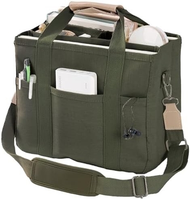 Kadınlar için çoklu cepli kanvas Tote Çanta Crossbody Tote Çanta Moda Omuz El Çantası Herşey Compart ile Tote Çanta