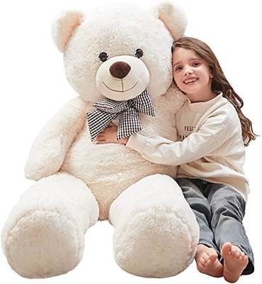 Misscindy Dev Teddy Ayisi Kız Arkadaşı veya Çocuklar için 47 inçlik Plüş Dolu Doldurulmuş Hayvanlar, (Beyaz)