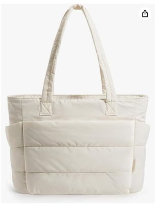 BAGSMART Women's Handbag, Lightweight and Fluffy Handbag, Multi-compartment Woven Shoulder Bag Handbag, Suitable for Travel, Work and Gym Use