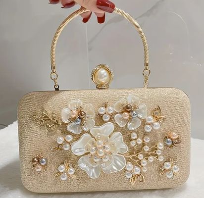 Red Evening Clutch Handbag No Pattern Style for Sophisticated Occasions