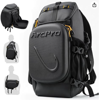 Balıkçılık Sling Paketi, Katlanabilir Çalışma İstasyonu ile EVA Hardshell, 2×3600 Tepsisi İçin Suya Dirençli Convertible Ön/Arka Takle Çantası, Tuzlu Su Tatlı Su Crossbody