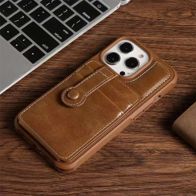IPhone 13 Pro Max Uyumlu Vegan Deri Telefon Kılıfı İnce Premium Klasik Lüks Zarif İnce Kapak