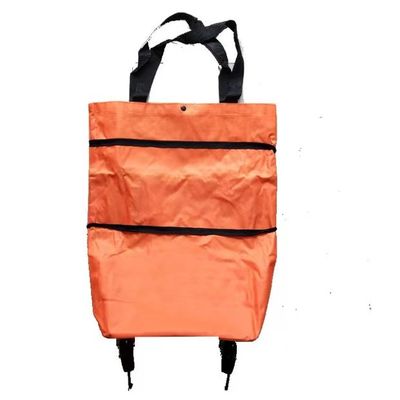 Katlanır 600D Kumaş Alışveriş Çantaları Bez Tekerlekli Çanta Boyutu Uzatabilir