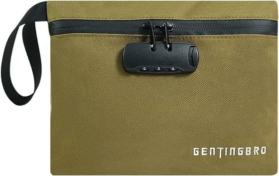 Kilitli para çantası KaAutoler Yangın ve su geçirmez fermuarlı nakit çantası Yangın geçirmez kasa para çantası Locki