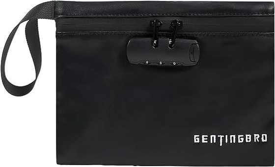Kilitli para çantası KaAutoler Yangın ve su geçirmez fermuarlı nakit çantası Yangın geçirmez kasa para çantası Locki