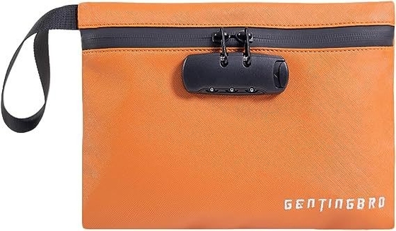Kilitli para çantası KaAutoler Yangın ve su geçirmez fermuarlı nakit çantası Yangın geçirmez kasa para çantası Locki