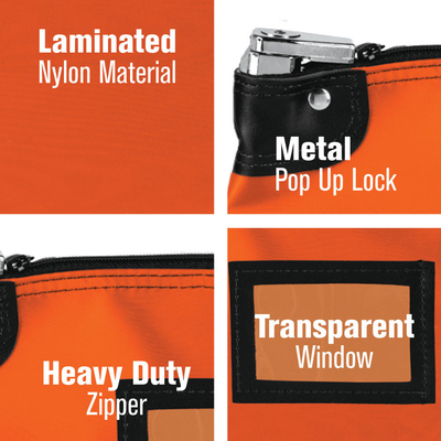 Laminasyonlu nilon kilitleme depo çantaları - 15W X 11H - Gemiye hazır