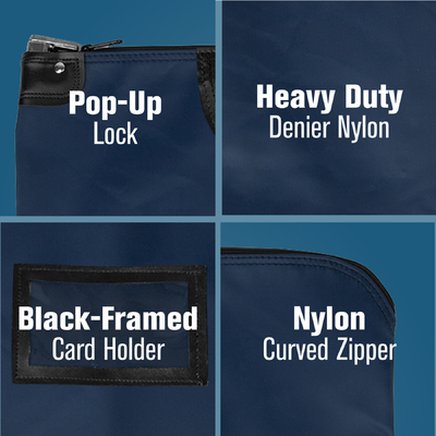 Laminasyonlu nilon HIPAA kilitli posta çantaları kart sahibiyle - 19W X 15H - Gemiye hazır