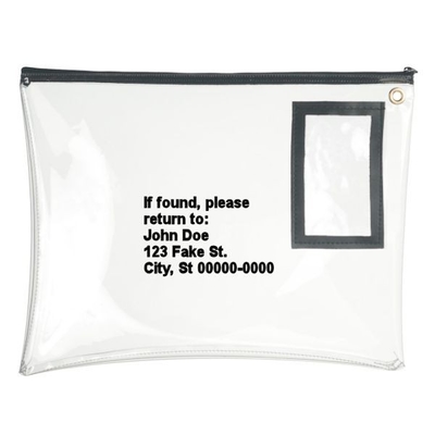 Açık vinil fermuar çantası - 12W X 9H - Gemiye hazır