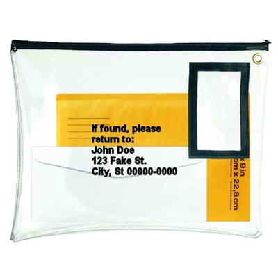 Açık vinil fermuar çantası - 12W X 9H - Gemiye hazır