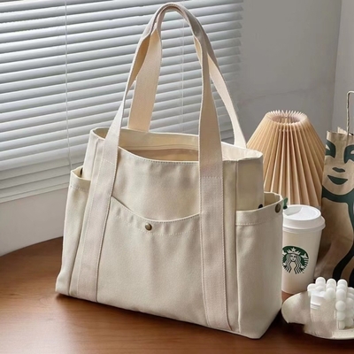 Canvas çanta Tote dışarı çıkmak Canvas tüm-in-bir çalışma yüksek görünüm seviyesi seyahat büyük kapasiteli sanat öğrencisi tek omuzlu