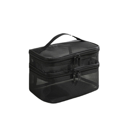 NEW GAUZE MAKEUP BAG BÜYÜK KAPASITETLİ SEYAHAT ÇANTASI basit taşınabilir tuvalet çantası çift katmanlı taşınabilir kozmetik depolama çantası
