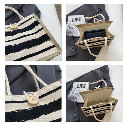 TOTE BAG CANVAS BAG CANVAS GIRL Yeni basılı TOTE INS PORTABLE BENTO LUNCH BOX