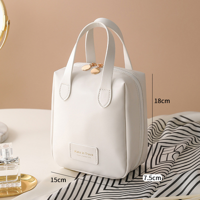 MAKEEUP BAG 2023 Yeni taşınabilir büyük kapasiteli su geçirmez seyahat taşınabilir tuvalet çantaları ve deri bakımı depolama çantası