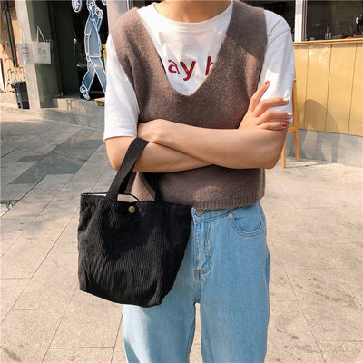 Artsy Corduroy BAG Casual Portatif MINI LADYES Clutch BAG VINTAGE KALÇA BENTO BAG