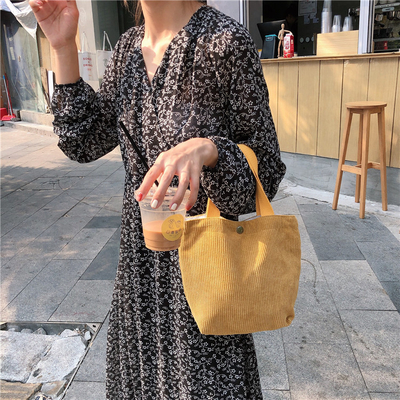 Artsy Corduroy BAG Casual Portatif MINI LADYES Clutch BAG VINTAGE KALÇA BENTO BAG