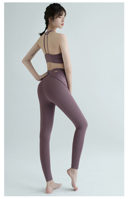 Yeni yüksek bel yoga pantolonları kadınlar Avrupa ve ABD Şeftali kalça egzersizleri sıkı koşma hızı kuru yoga giysileri