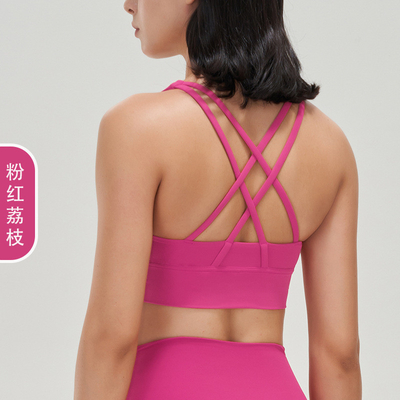 Çifte taraflı fırçalı çapraz sırt sporları iç çamaşırı şok geçirmez yumruklama yoga sporları braya fitness yelek