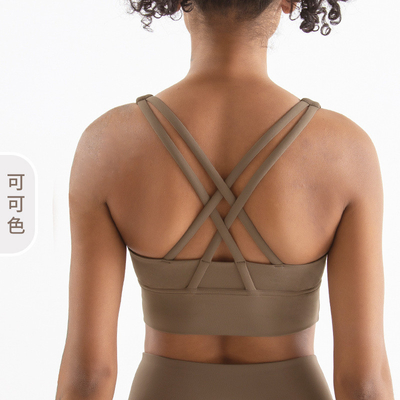 Çifte taraflı fırçalı çapraz sırt sporları iç çamaşırı şok geçirmez yumruklama yoga sporları braya fitness yelek