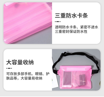 3 katmanlı mühürlü büyük cep telefonu su geçirmez çanta kaskatı şerit yüzme su geçirmez fanny paket PVC rafting açık deniz