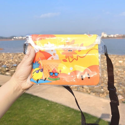 3 katmanlı mühürlü büyük cep telefonu su geçirmez çanta kaskatı şerit yüzme su geçirmez fanny paket PVC rafting açık deniz