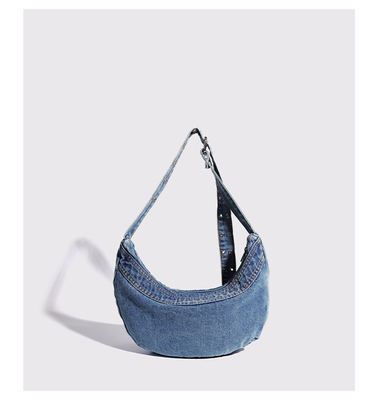 2024 Sınır ötesi Yeni Alt Kol Çantası Niche Tasarımı Retro Yıkama Denim Çantası SENIOR DUMPLING BAG