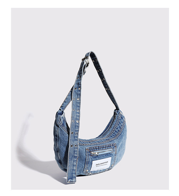 2024 Sınır ötesi Yeni Alt Kol Çantası Niche Tasarımı Retro Yıkama Denim Çantası SENIOR DUMPLING BAG