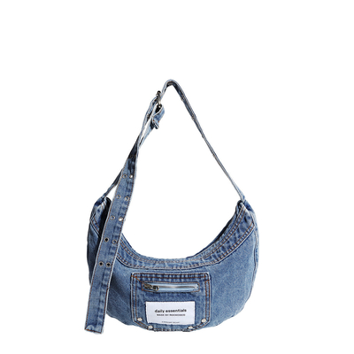 2024 Sınır ötesi Yeni Alt Kol Çantası Niche Tasarımı Retro Yıkama Denim Çantası SENIOR DUMPLING BAG