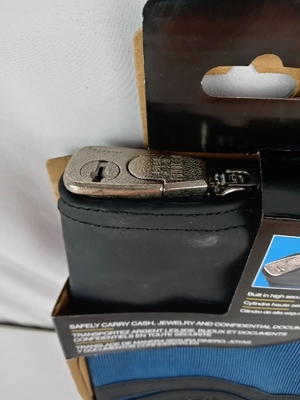 Su geçirmez para çantası kilitli ve iki anahtarlı, nilon dosya çantası, fermuarlı banka para çantası,