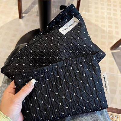 POLKA DOT BLACK MAKEUP BAG SWEET SKINCARE DEPOZ BAG GÖTÜNÜCÜ DÜŞÜNÜCÜ KÖTÜK ÇANTASI GÖTÜNÜCÜ DÜŞÜNÜCÜ YÜÇÜNÜCÜ