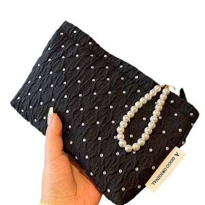 POLKA DOT BLACK MAKEUP BAG SWEET SKINCARE DEPOZ BAG GÖTÜNÜCÜ DÜŞÜNÜCÜ KÖTÜK ÇANTASI GÖTÜNÜCÜ DÜŞÜNÜCÜ YÜÇÜNÜCÜ