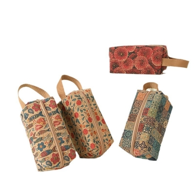 VINTAGE Gerçek ahşap baskı Kork parası Cüzdan Kork baskı parası çanta KEY KÖK ÇEKER Çanta NOSTALJİYA Çanta