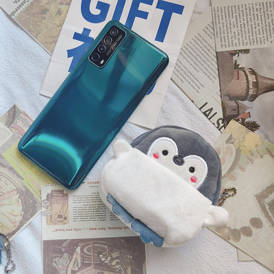 # Tatlı Tatlı Küçük Penguen Para Cüzdanı Port Kırmızı Zarf Veri Hatı Çanta Para Çanta #