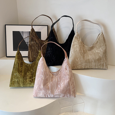 Yeni Çin tarzı büyük kapasiteli koltuk altı çantası yeni moda ortaçağ omuz çantası kadın azınlık yolcu Tote çantası