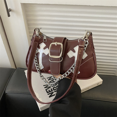 Yüksek kaliteli alt kol çantası kadınların yeni sonbahar ve kış modası Niche moda her şey retro zincir yolcu omuz ve