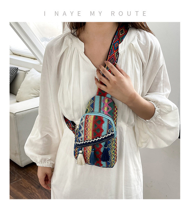 Yeni Çin moda tek omuzlu çapraz vücut çantası net Kırmızı basit etnik stil küçük çanta doku göğüs çanta kadın çanta