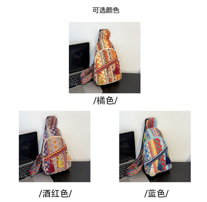 Yeni Çin moda tek omuzlu çapraz vücut çantası net Kırmızı basit etnik stil küçük çanta doku göğüs çanta kadın çanta