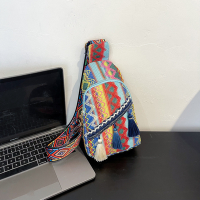 Yeni Çin moda tek omuzlu çapraz vücut çantası net Kırmızı basit etnik stil küçük çanta doku göğüs çanta kadın çanta