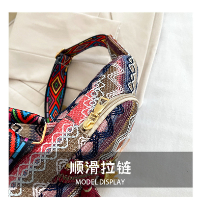 Yeni Çin moda tek omuzlu çapraz vücut çantası net Kırmızı basit etnik stil küçük çanta doku göğüs çanta kadın çanta