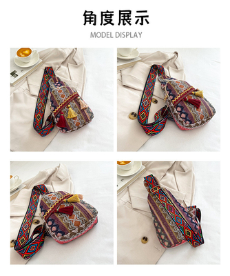 Yeni Çin moda tek omuzlu çapraz vücut çantası net Kırmızı basit etnik stil küçük çanta doku göğüs çanta kadın çanta