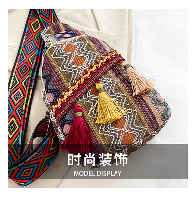 Yeni Çin moda tek omuzlu çapraz vücut çantası net Kırmızı basit etnik stil küçük çanta doku göğüs çanta kadın çanta