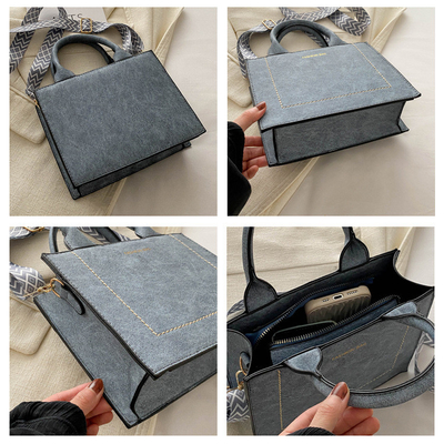 VINTAGE CHIC TEXTURED LETTER TOTE BAG Kadın çantası 2024 Yeni Büyük Kapasite Moda El Çantası Geniş Kemer Omuz Çantası