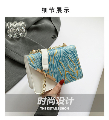 Çanta kadınların yeni moda küçük kare çanta toptan niş basit retro hızlı kum her şey tek omuz crossbody cha