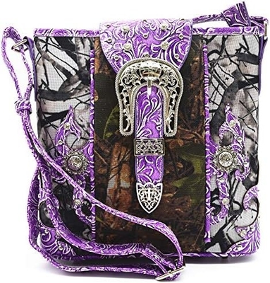 Kamuflaj Rhinestone Cross Pistol Buckle Western Crossbody El çantaları Cowgirl Country Dökme Çanta Kadınlar Tek Omuz