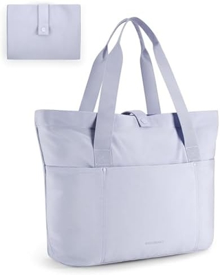 BAGSMART Kadınlar için Tote Çantası, Fermuarlı Katlanabilir Tote Çantası Yolculuk, İş için Büyük Omuz Çantası Üst Talip El Çantası