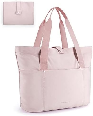 BAGSMART Kadınlar için Tote Çantası, Fermuarlı Katlanabilir Tote Çantası Yolculuk, İş için Büyük Omuz Çantası Üst Talip El Çantası