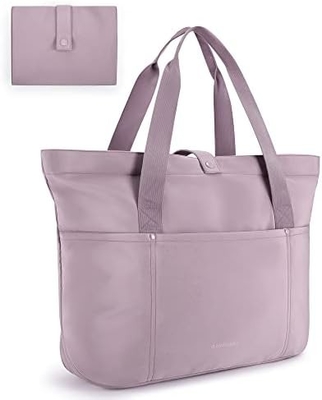 BAGSMART Kadınlar için Tote Çantası, Fermuarlı Katlanabilir Tote Çantası Yolculuk, İş için Büyük Omuz Çantası Üst Talip El Çantası