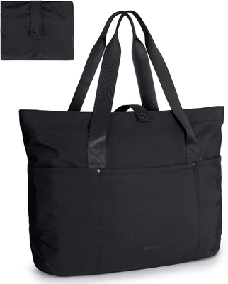 BAGSMART Kadınlar için Tote Çantası, Fermuarlı Katlanabilir Tote Çantası Yolculuk, İş için Büyük Omuz Çantası Üst Talip El Çantası