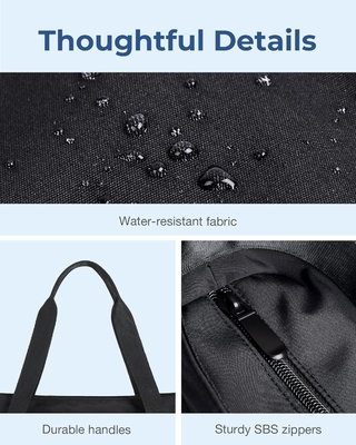 BAGSMART Kadınlar için Tote Çantası, Fermuarlı Katlanabilir Tote Çantası Yolculuk, İş için Büyük Omuz Çantası Üst Talip El Çantası